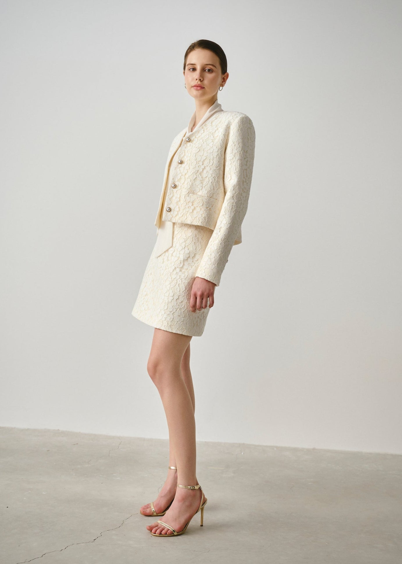 Lace Textured A-Line Mini Skirt