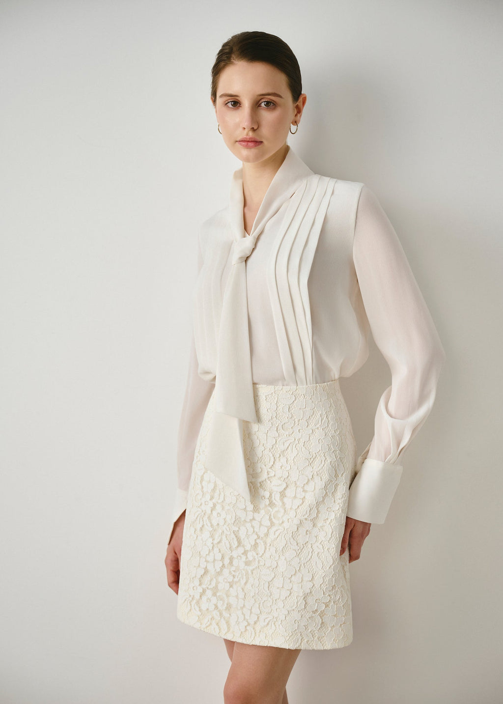 Lace Textured A-Line Mini Skirt